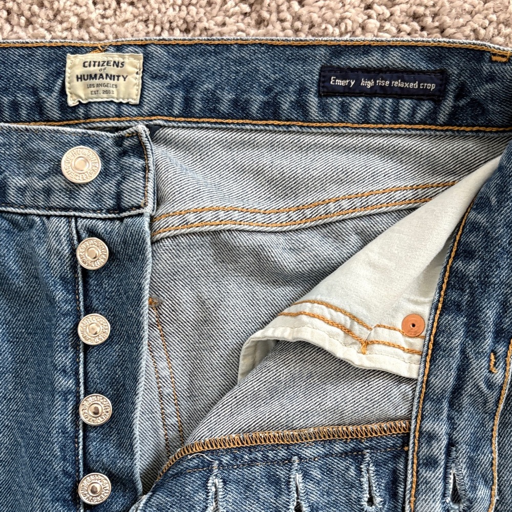 Citizens Of Humanity Blue Button-Fly Jeans - Picture 2 of 6